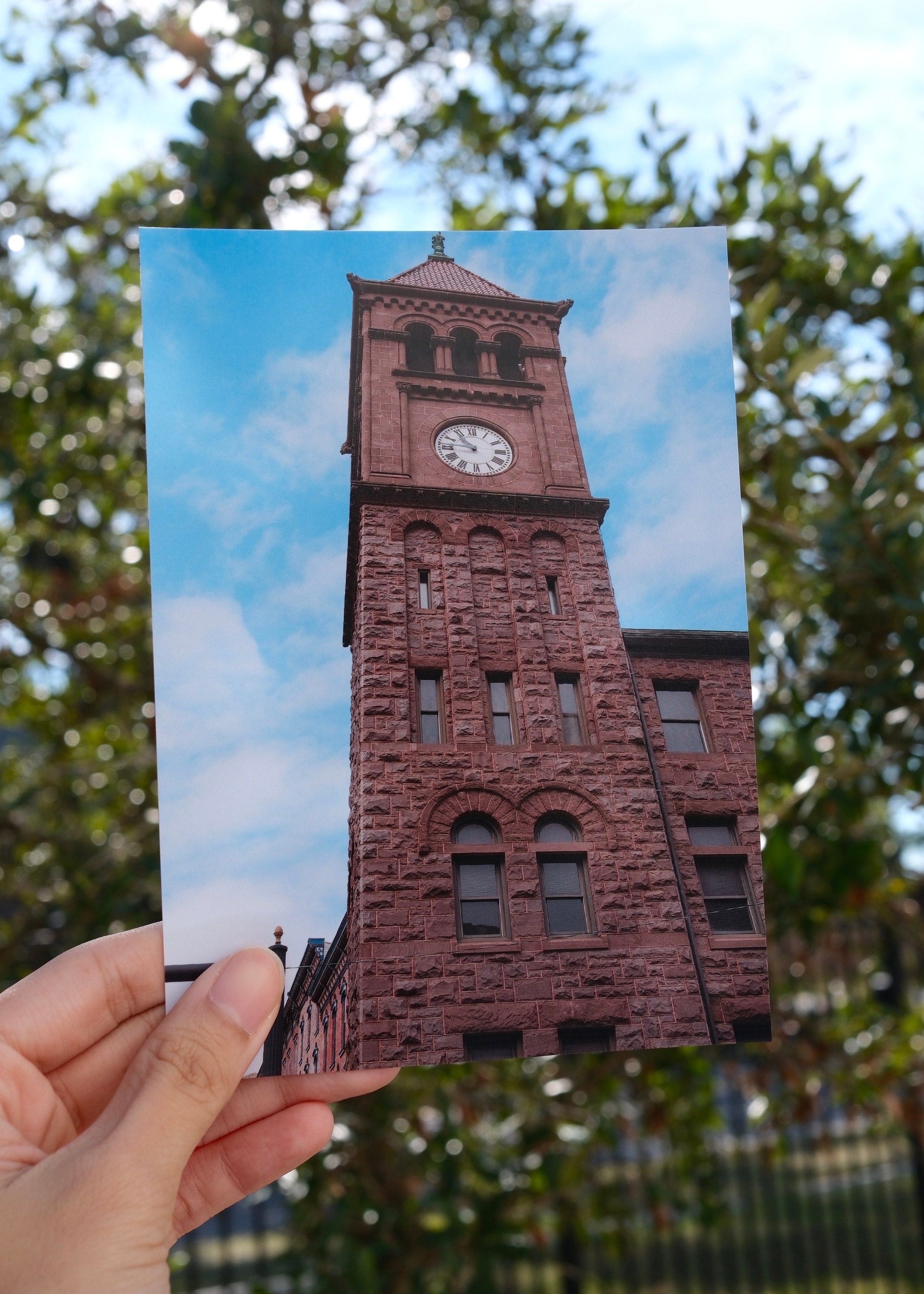 Old Clock Tower Architecture | Vintage Brick Building | Photography Print 5x7